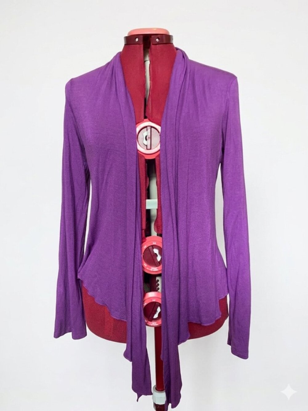 V&X - Purple Open-Front Draped Cardigan Sweater – Size M/L